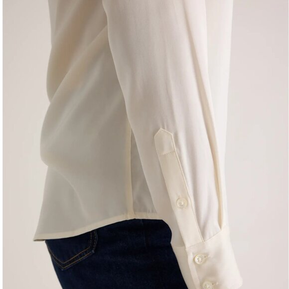 Quince Washable Stretch Silk Notch Collar Blouse - Picture 6 of 6